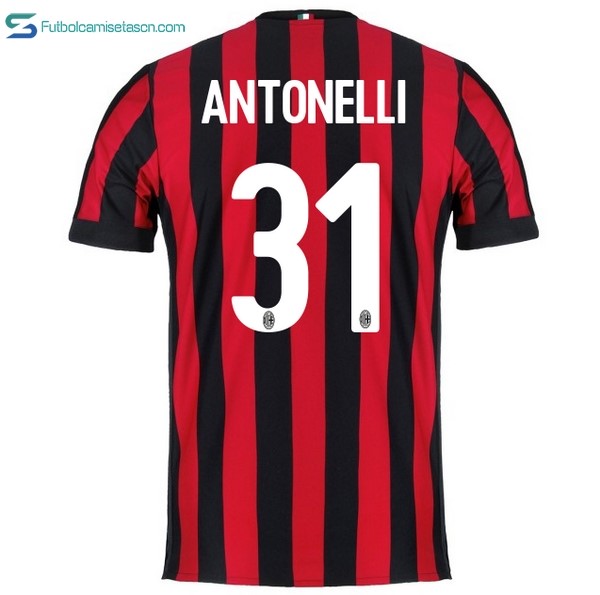 Camiseta Milan 1ª Antonelli 2017/18